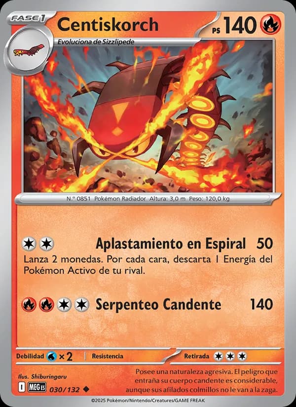 Centiskorch card in Spanish