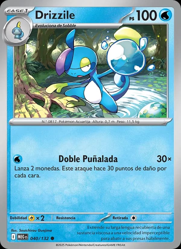 Drizzile card in Spanish
