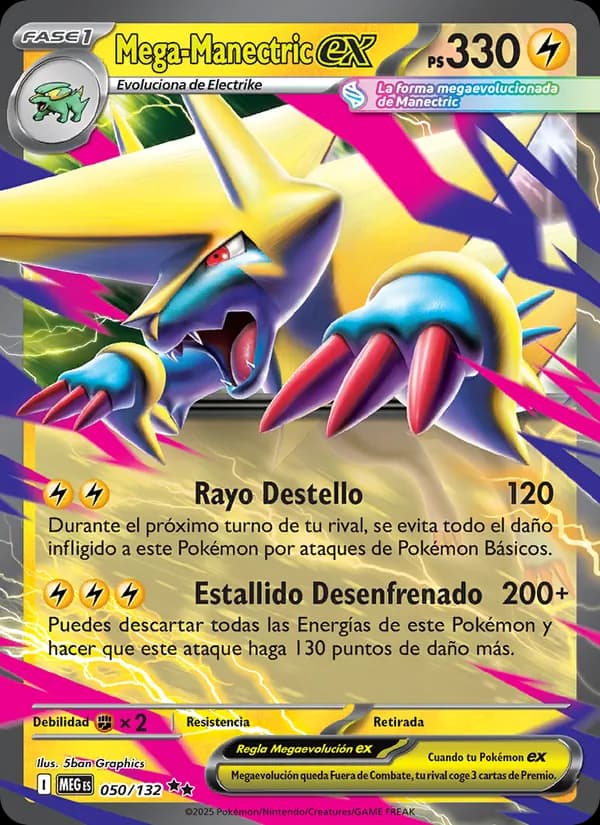 Mega-Manectric ex card in Spanish