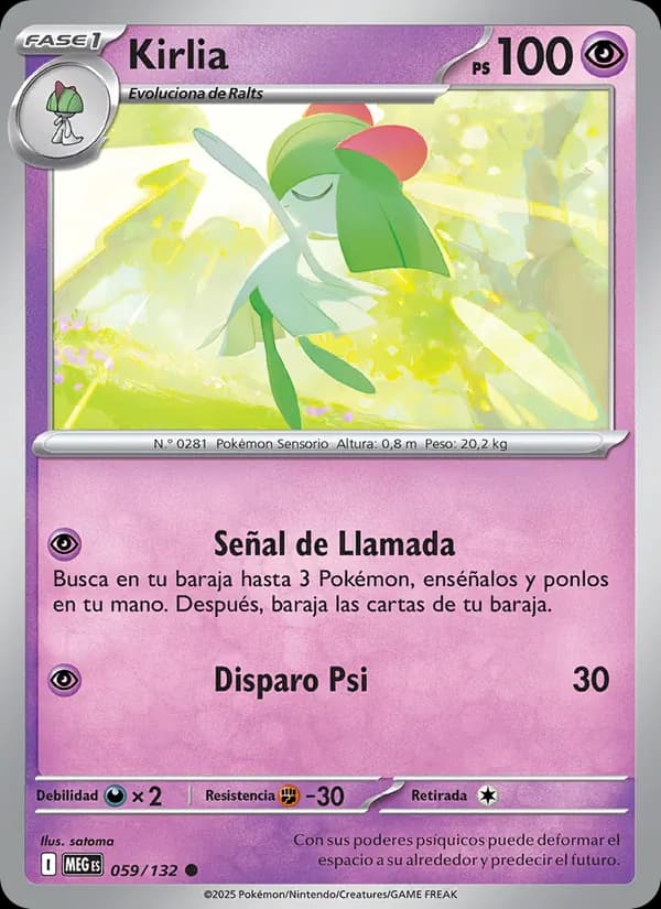 Kirlia card in Spanish
