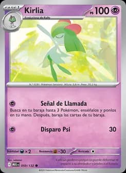 Kirlia card in Spanish