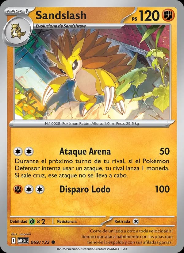 Sandslash card in Spanish