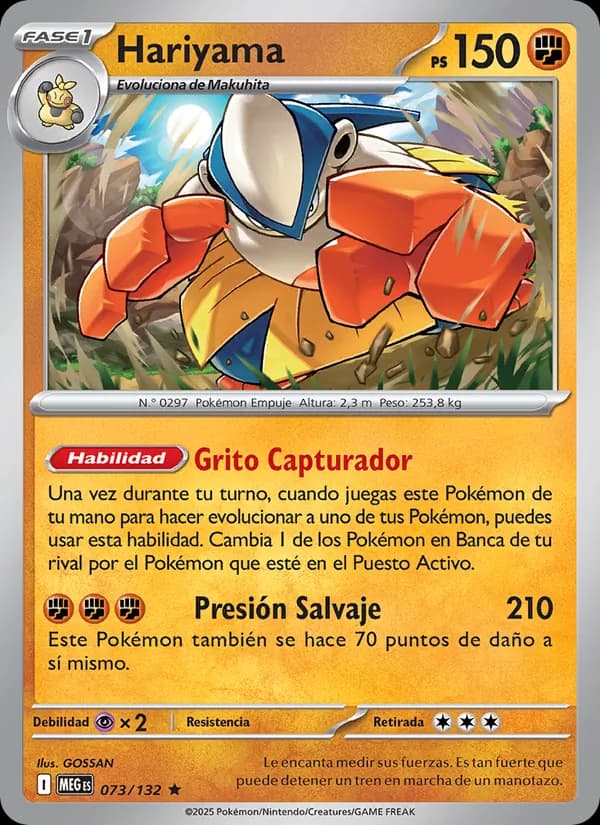 Hariyama card in Spanish