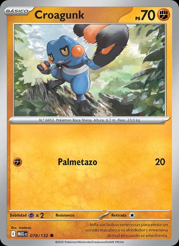 Croagunk card in Spanish