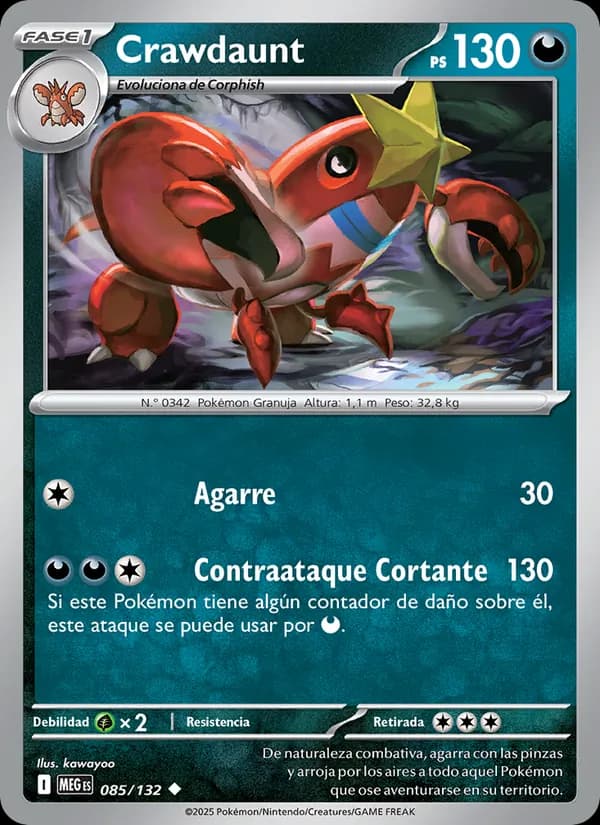 Crawdaunt card in Spanish