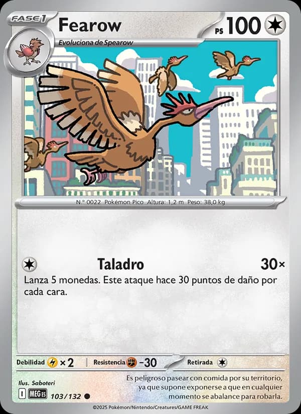 Fearow card in Spanish