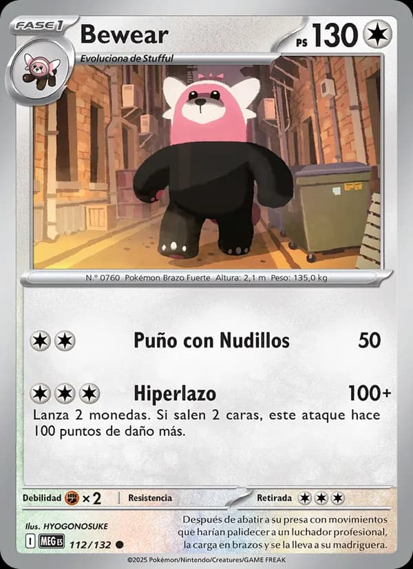 Bewear card in Spanish