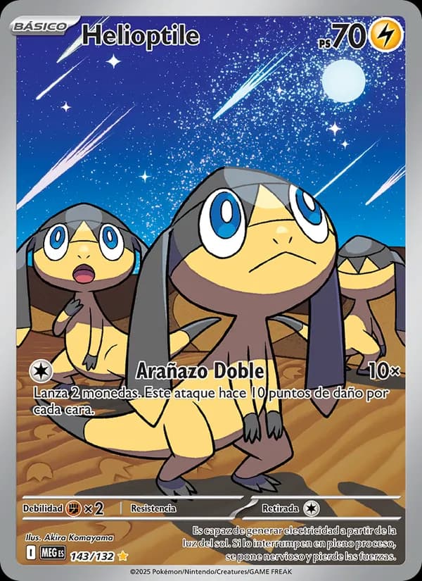 Helioptile card in Spanish