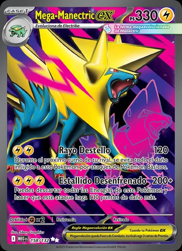Mega-Manectric ex card in Spanish