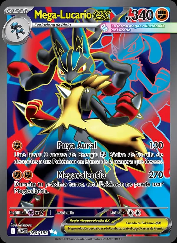 Mega-Lucario ex card in Spanish