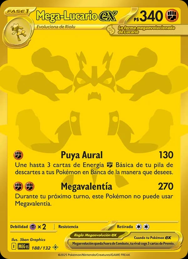 Mega-Lucario ex card in Spanish