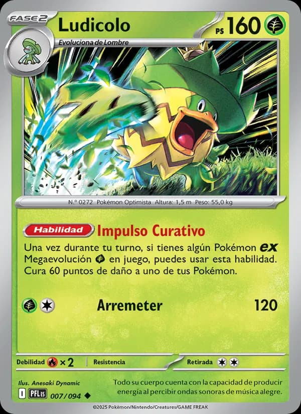 Ludicolo card in Spanish