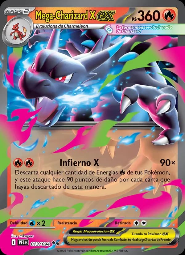 Mega-Charizard X ex card in Spanish