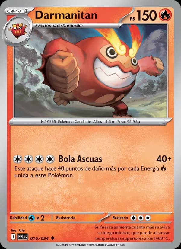 Darmanitan card in Spanish