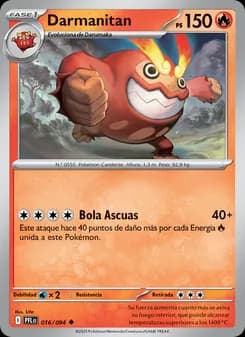 Darmanitan card in Spanish
