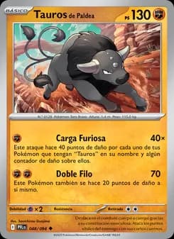 Tauros de Paldea card in Spanish