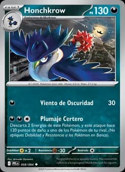 Honchkrow card in Spanish