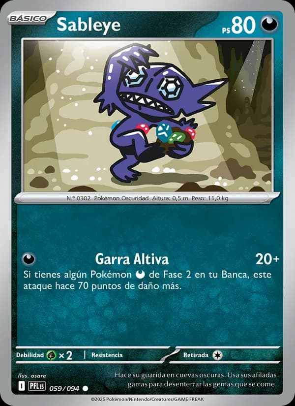 Sableye card in Spanish
