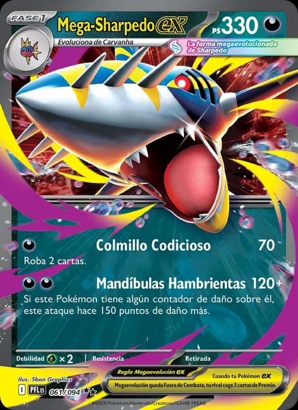 Mega-Sharpedo ex card in Spanish