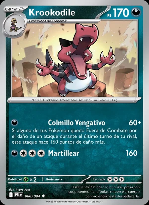 Krookodile card in Spanish