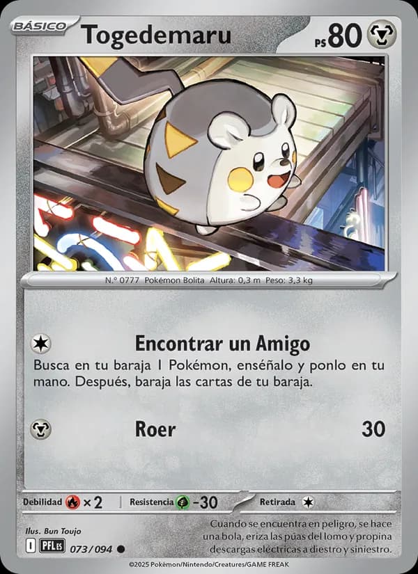 Togedemaru card in Spanish