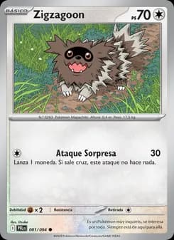 Zigzagoon card in Spanish