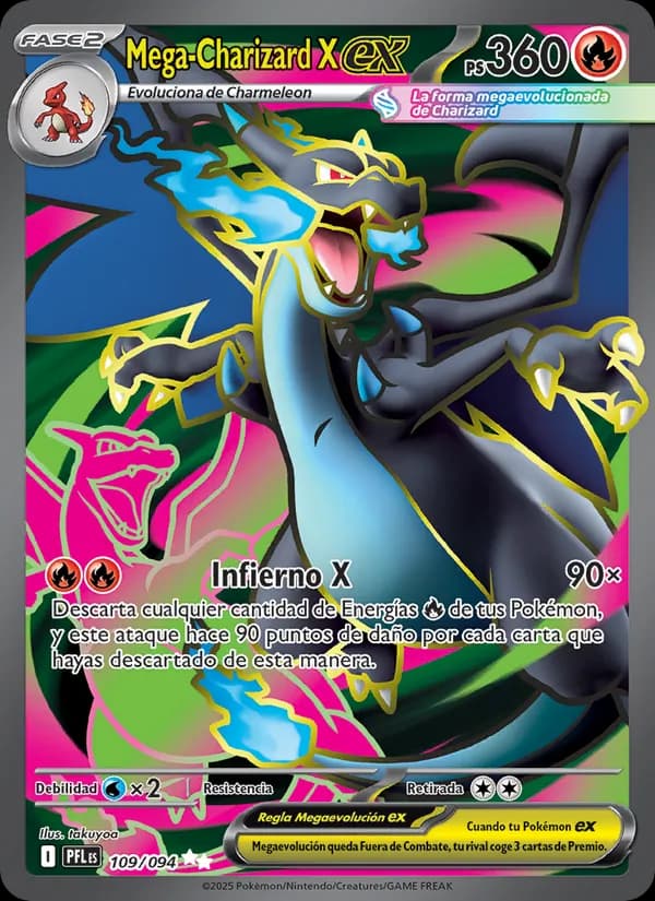 Mega-Charizard X ex card in Spanish