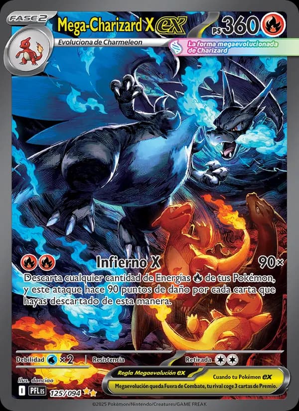 Mega-Charizard X ex card in Spanish