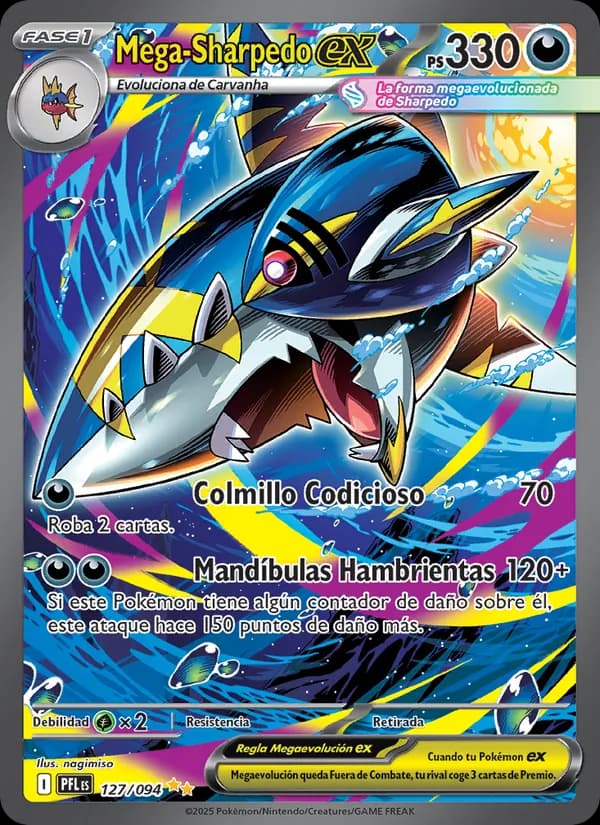 Mega-Sharpedo ex card in Spanish