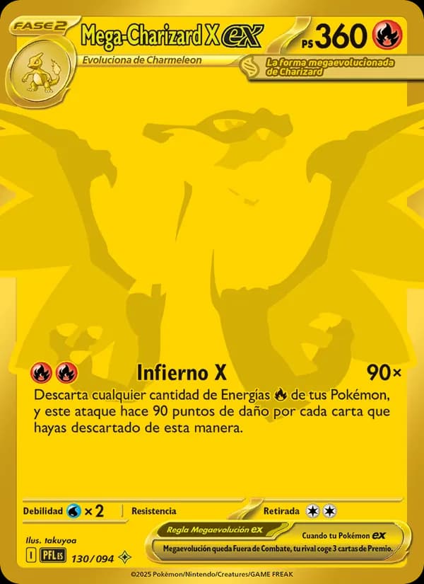 Mega-Charizard X ex card in Spanish