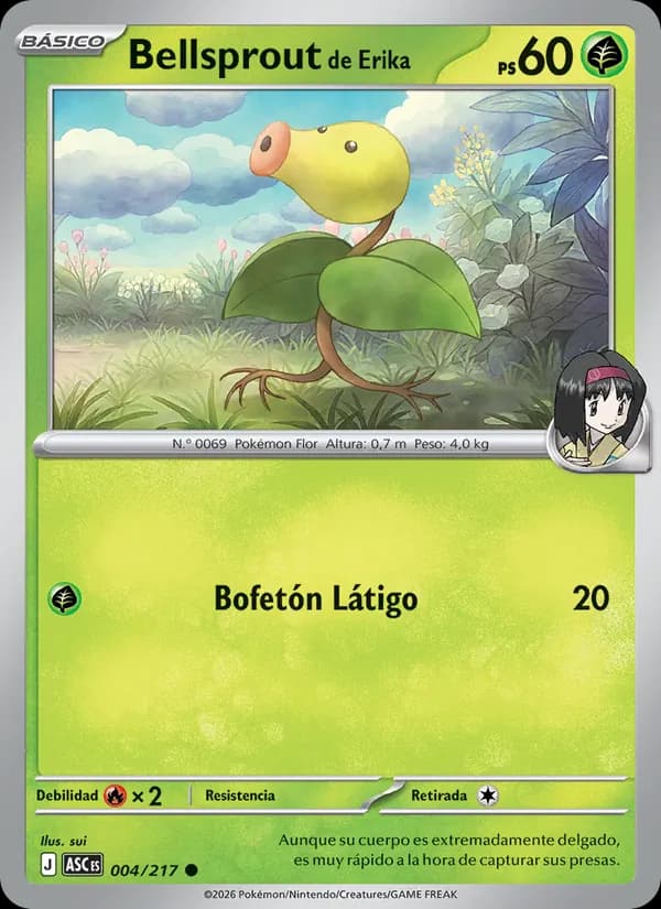 Bellsprout de Erika card in Spanish