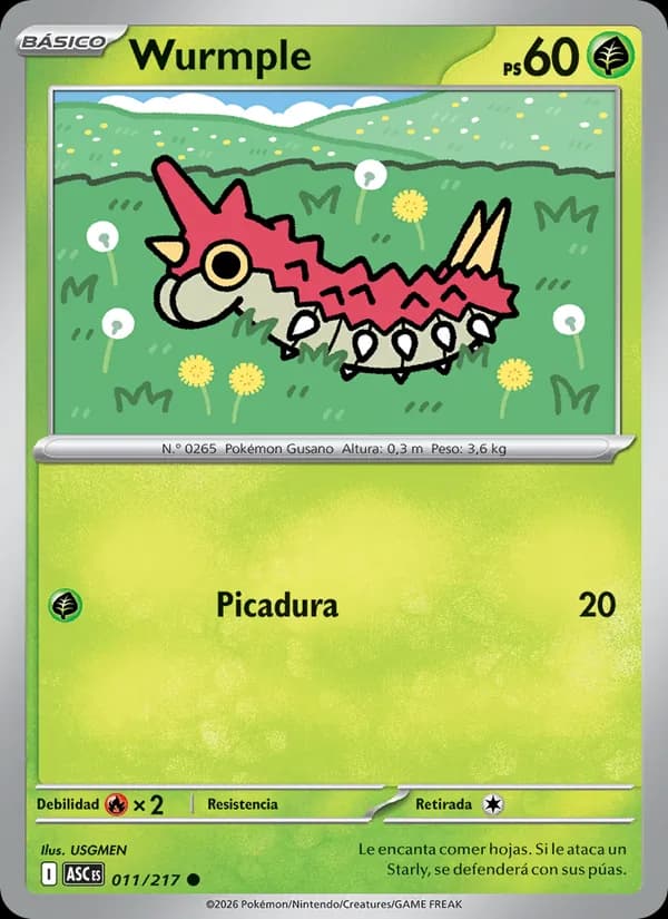 Wurmple card in Spanish