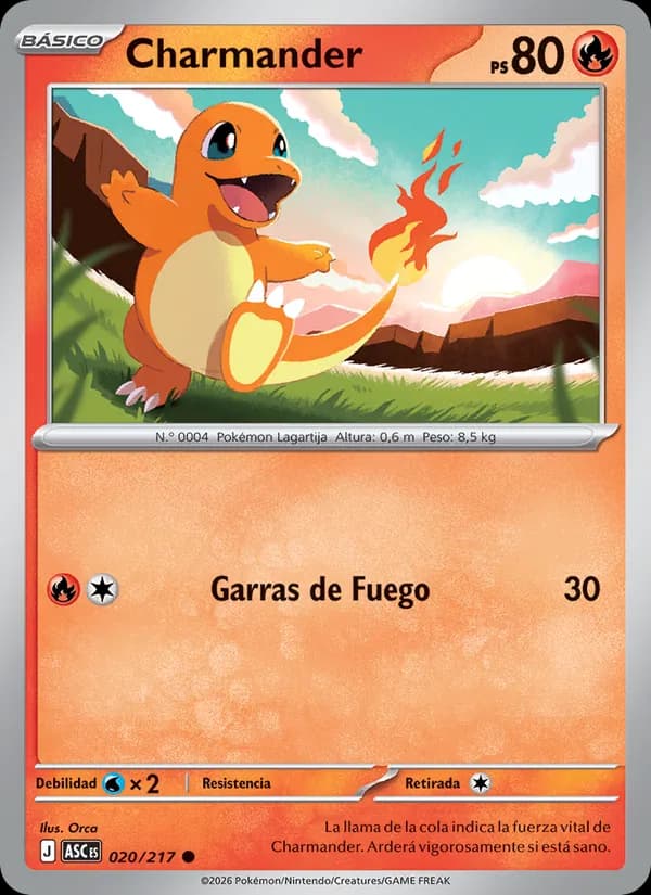 Charmander card in Spanish