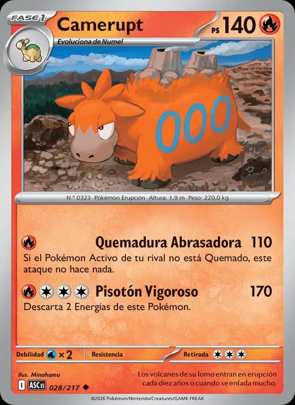 Camerupt card in Spanish