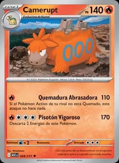 Camerupt card in Spanish