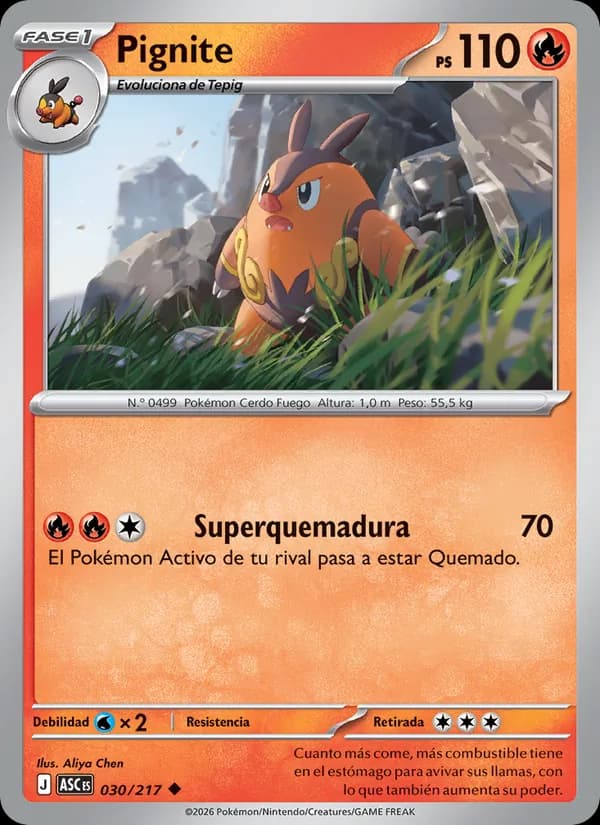Pignite card in Spanish