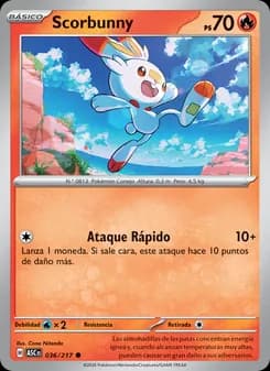 Scorbunny card in Spanish