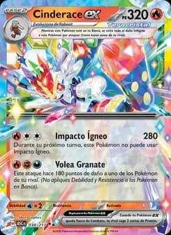 Cinderace ex card in Spanish