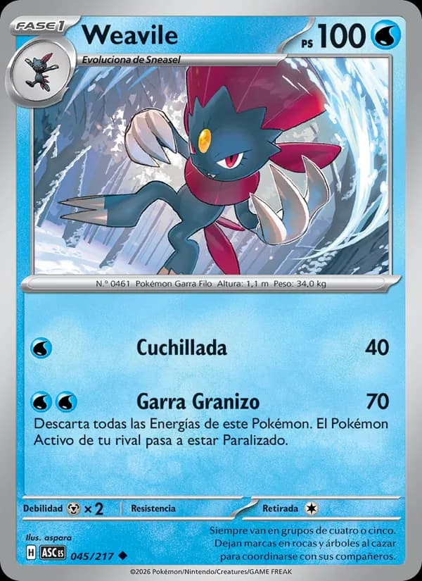 Weavile card in Spanish