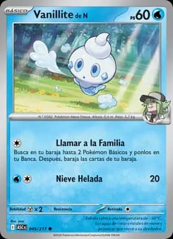 Vanillite de N card in Spanish