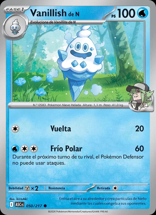 Vanillish de N card in Spanish