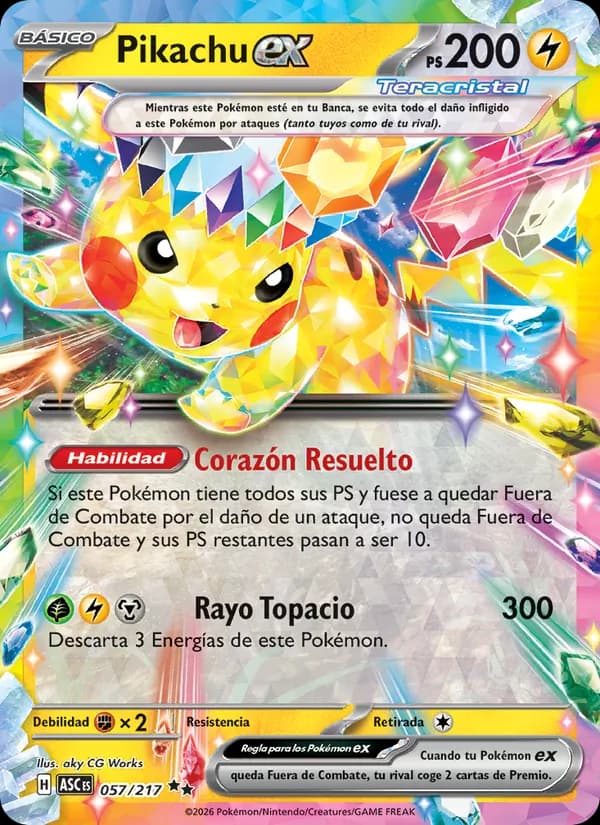 Pikachu ex card in Spanish