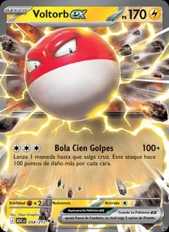 Voltorb ex card in Spanish