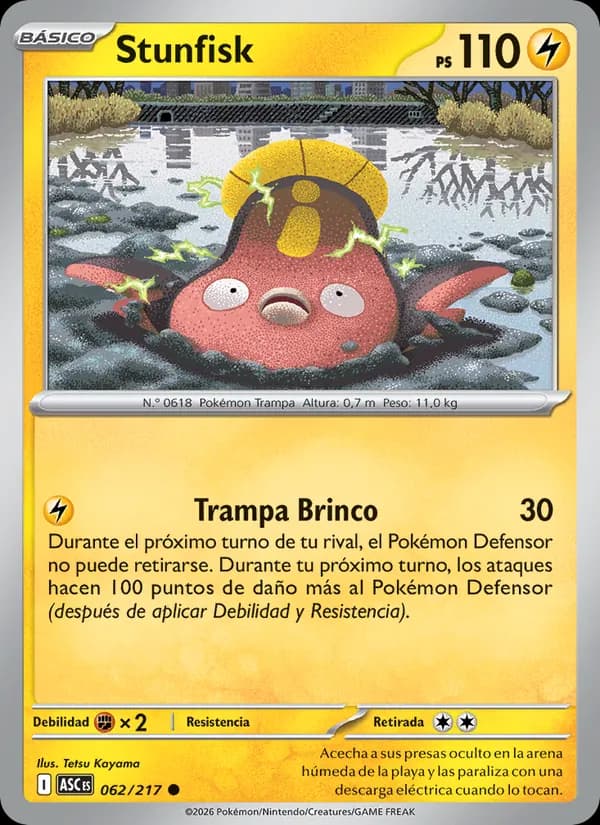 Stunfisk card in Spanish