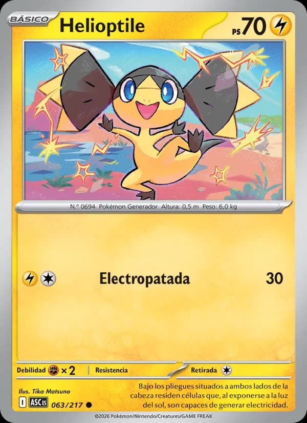 Helioptile card in Spanish