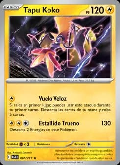 Tapu Koko card in Spanish