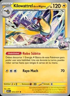 Kilowattrel de e-Nigma card in Spanish