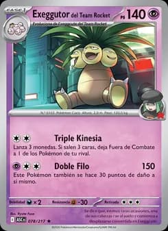 Exeggutor del Team Rocket card in Spanish
