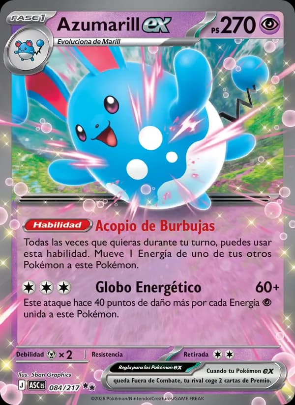 Azumarill ex card in Spanish