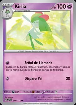Kirlia card in Spanish